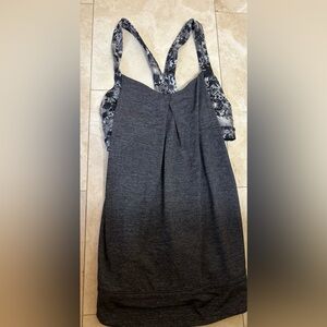 Lululemon size 6 Women's athletic top with built in bra grey